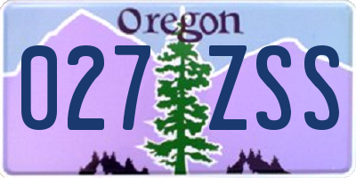 OR license plate 027ZSS