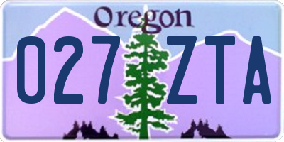 OR license plate 027ZTA