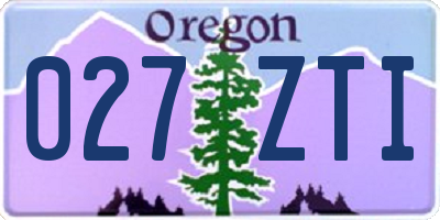 OR license plate 027ZTI