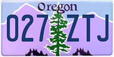 OR license plate 027ZTJ