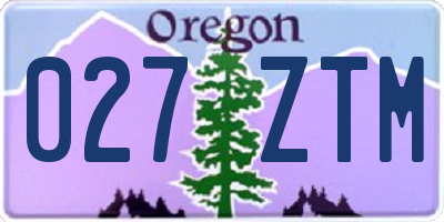 OR license plate 027ZTM