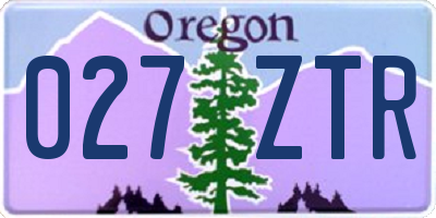 OR license plate 027ZTR