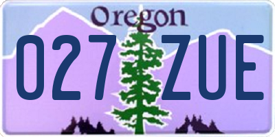 OR license plate 027ZUE