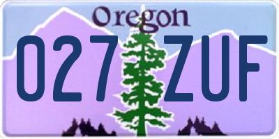 OR license plate 027ZUF
