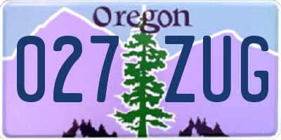 OR license plate 027ZUG