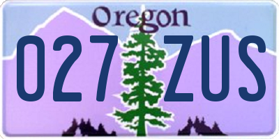 OR license plate 027ZUS