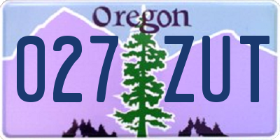 OR license plate 027ZUT