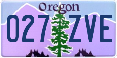 OR license plate 027ZVE