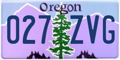 OR license plate 027ZVG
