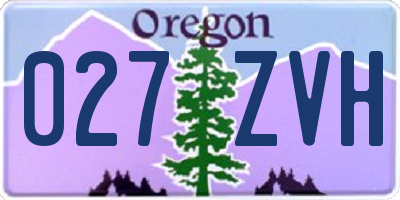 OR license plate 027ZVH
