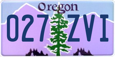 OR license plate 027ZVI