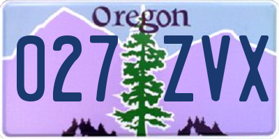 OR license plate 027ZVX