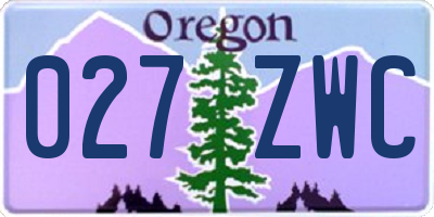 OR license plate 027ZWC