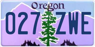 OR license plate 027ZWE