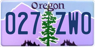 OR license plate 027ZWO