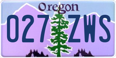 OR license plate 027ZWS