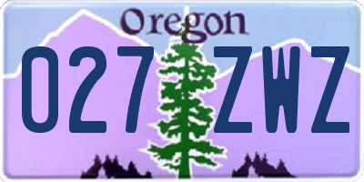 OR license plate 027ZWZ
