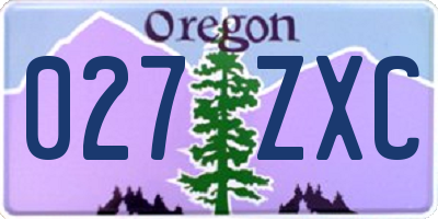 OR license plate 027ZXC