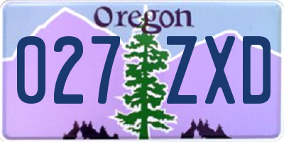 OR license plate 027ZXD