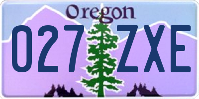 OR license plate 027ZXE