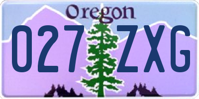 OR license plate 027ZXG