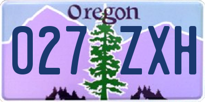 OR license plate 027ZXH