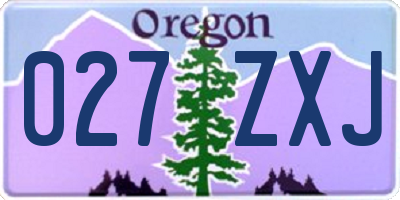 OR license plate 027ZXJ