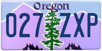 OR license plate 027ZXP