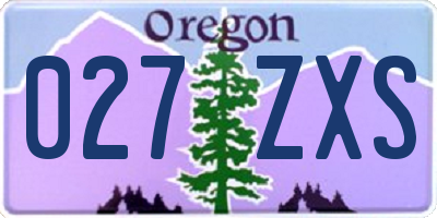 OR license plate 027ZXS