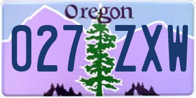 OR license plate 027ZXW