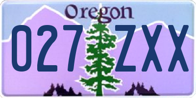 OR license plate 027ZXX