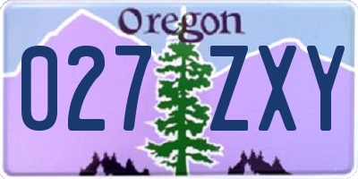 OR license plate 027ZXY