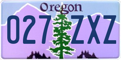OR license plate 027ZXZ