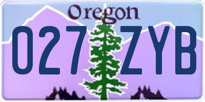OR license plate 027ZYB