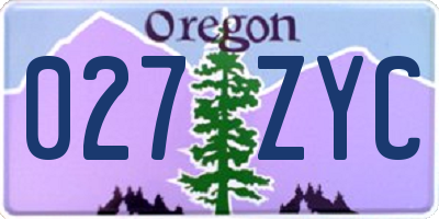 OR license plate 027ZYC