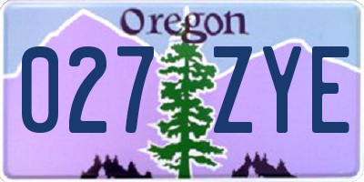 OR license plate 027ZYE