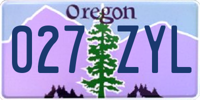 OR license plate 027ZYL