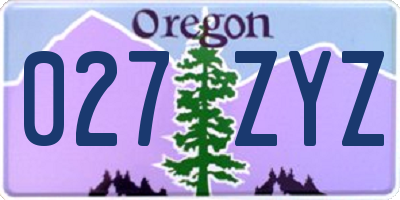 OR license plate 027ZYZ