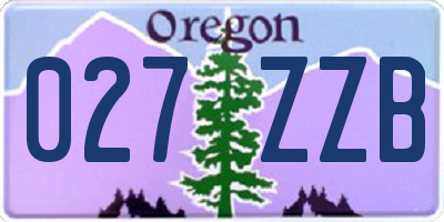 OR license plate 027ZZB