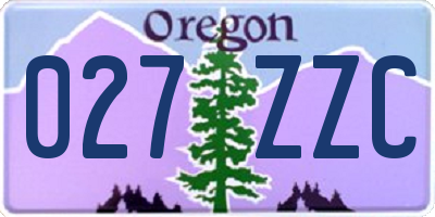 OR license plate 027ZZC