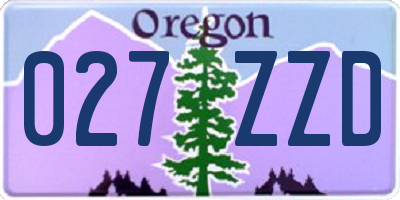 OR license plate 027ZZD