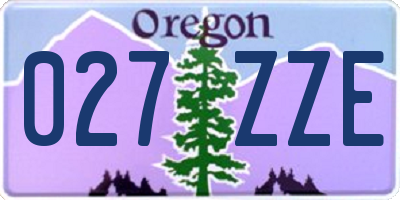 OR license plate 027ZZE