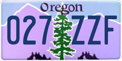 OR license plate 027ZZF