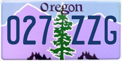 OR license plate 027ZZG