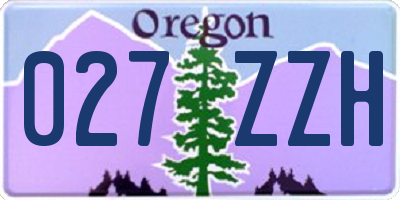 OR license plate 027ZZH