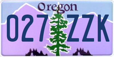 OR license plate 027ZZK