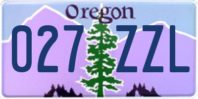 OR license plate 027ZZL