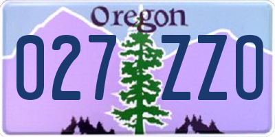 OR license plate 027ZZO