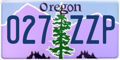 OR license plate 027ZZP