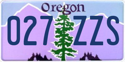 OR license plate 027ZZS